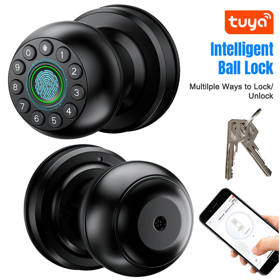 VEVOR Smart Door Knob Fingerprint Smart Lock APP Bluetooth Control Biometric