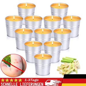12 Stück Anti-Insekten-Kerzen Citronella im Metalleimer gegen Mücken 5 x 5 cm - Bild 1 von 23