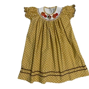 Lil Cactus Thanksgiving Smocked Dress Size 6 - Picture 1 of 4