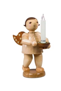 Engel mit Tülle für Kerze oder Lumix LED mit Krone Höhe ca 22cm NEU Holzengel  - Bild 1 von 1