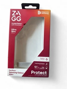 NEW ZAGG Crystal Palace Samsung Galaxy S24+ Case with Kickstand Ultra Slim Clear - Picture 1 of 2