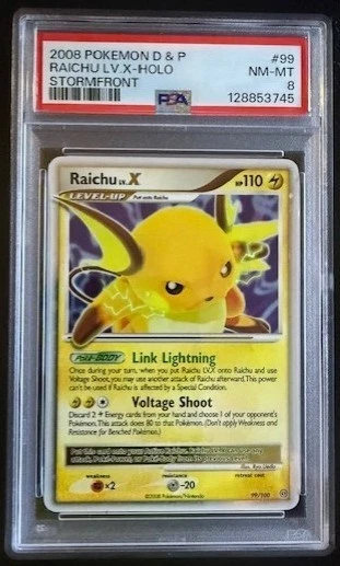 2008 POKEMON D&P STORMFRONT #99 RAICHU LV. X HOLO PSA 8 - Image 1 of 2