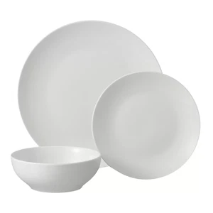 Mainstays Glazed White Stoneware Dinnerware Set, 12-Pieces - Picture 1 of 11