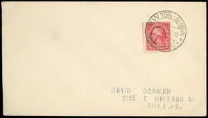 1939 CUBIERTA DE ENVÍO, "PIROSCAFO REX" NUEVA YORK - CANCELACIÓN DE GENOVA, a Filadelfia - Imagen 1 de 1