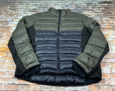 Michael Kors Puffer Jacket Adult L Green Black Full Zip Down Preppy Outdoor Mens - Image 1 of 4