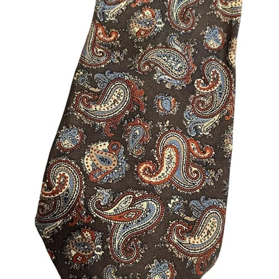 Винтажный галстук Neiman Marcus итальянский 100% шелк с принтом пейсли - мужской галстук - Изображение 1 из 4