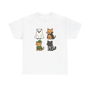 Cute Halloween Cat Tee, Unisex Heavy Cotton Shirt, Halloween Apparel, Pet Lover - Picture 1 of 53