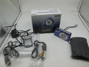 DC6 Sanyo VPC-T1284 Blue 12.0MP 4X Camera with Charger With Box and Accessories - Picture 1 of 9