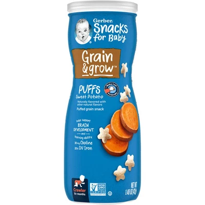 Snacks for Baby, Grain & Grow, Puffs, Puffed Grain Snack, 8+ Months, Sweet - Image 1 of 4