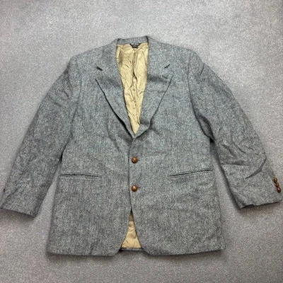 Harris Tweed Jacket Adult 44R Grey Country Hunting Outdoor Weave Blazer Mens* - Image 1 of 4