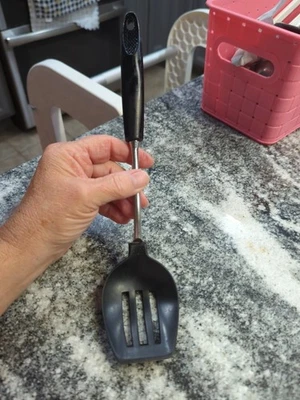 Vintage Ecko Black Nylon Slotted Spoon Ekco Cooking Utensil  - Image 1 of 4