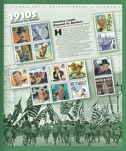 Hoja 3183 US NH Como Nueva Celebrar el Siglo 1910 Primera Guerra Mundial emitida año 1998 - Imagen 1 de 2