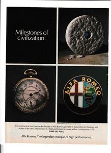 Original 1990 Alfa Romeo Magazin Anzeige "Meilenstein der Zivilisation" - Bild 1 von 1