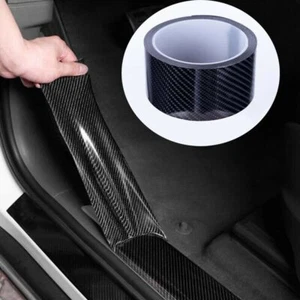10FT Car Door Sill Protector Sticker Carbon Fiber Strip Trim Bumper Anti Scratch - Picture 1 of 11