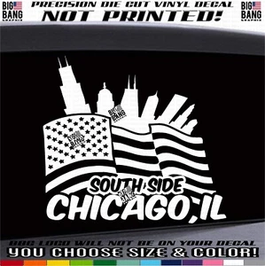 South Side Chicago, IL  HOME Vinyl Deal Sticker Born & Raised Proud Chicagoan - Picture 1 of 4