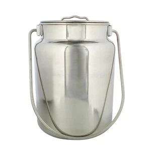 Stainless Steel Barni Milk churn can Container Ghee Pot with handle & lid sizes - Picture 1 of 5