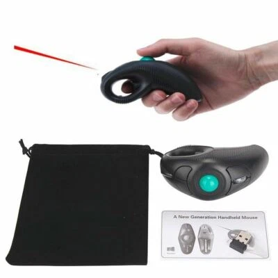 New USB Wireless PC Laptop Finger HandHeld Trackball Mouse Mice w/ Laser Pointer - Image 1 of 4
