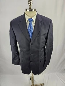 Hugo Boss men's blue Wool Herringbone Blazer Jacket 38R - Picture 1 of 9
