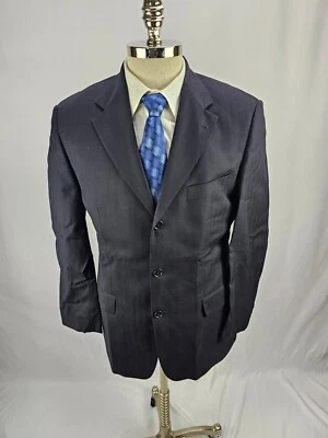 Hugo Boss men's blue Wool Herringbone Blazer Jacket 38R - Image 1 of 4