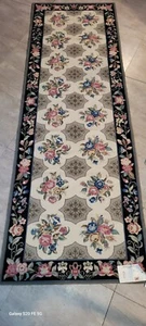 Chinese Handmade Needlepoint Rug 8' X 2.6' Floral Victorian - Picture 1 of 12
