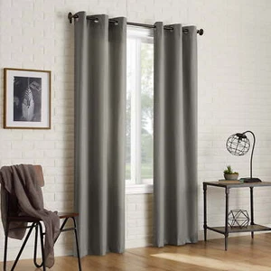 Thermal Insulated Grommet Curtain Panel Pair Drapes Home Decor Gray40"X84"NEW - Picture 1 of 4