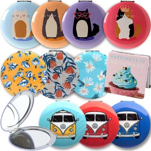 COMPACT MIRROR Beauty Bag Handy Make-Up Pocket Travel Birthday Christmas Gift - Picture 1 of 40