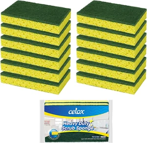 12 Pack Dish Sponge for Kitchen, Dual Sided Scrub Heavy Duty, Non Scratch Sponge - Picture 1 of 7