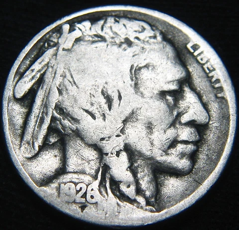 Scarce KEY DATE 1926-S BUFFALO NICKEL 5¢! Lowest Mintage Buffalo FREE S&H JR90MN Cover