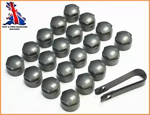 AUDI A2 A6 A7 A8 TT Q3 Q5 Q7 17mm WHEEL NUT COVERS LOCKING BOLT CAPS OEM GREY - Picture 1 of 8