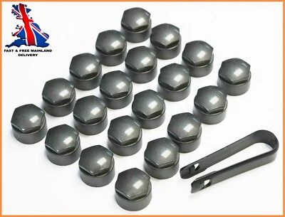 AUDI A2 A6 A7 A8 TT Q3 Q5 Q7 17 mm CUBIERTAS DE TUERCA DE RUEDA TAPA DE PERNO DE BLOQUEO FABRICANTE GRIS Foto 1 de 4