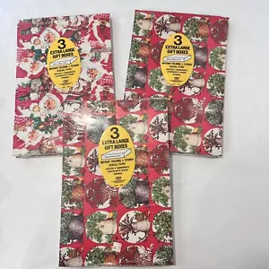 Vintage Cleo Halstuch Weihnachten Geschenkboxen 3 Stück à 3 Schachteln (insgesamt 9) hergestellt in den USA MCM - Bild 1 von 5