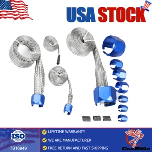 Blue Radiator Hose Sleeving Kit Stainless Steel Braided Dress-Up Hose Cover - Picture 1 of 20