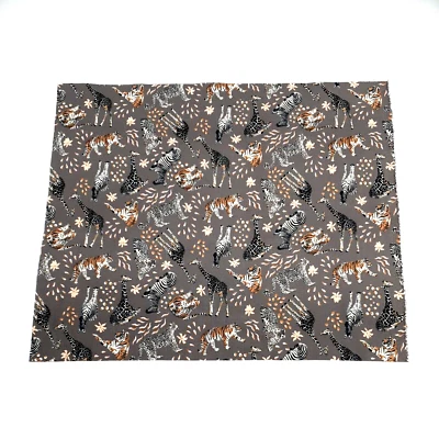 Jungle Animal Zoo Fat Quarter Fabric Square 100% Cotton 18" x 21" Minimum Cut - Image 1 of 4