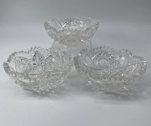 Juego de 3 cuencos de cristal Canadian Brilliant Period Gundy-Clapperton Ltd. 4 3/8" - Imagen 1 de 13