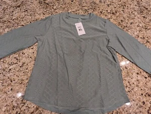 Tobemore Women's 3/4 Sleeve V Neck Dressy Shirt Lightweight Green size XL - Picture 1 of 13