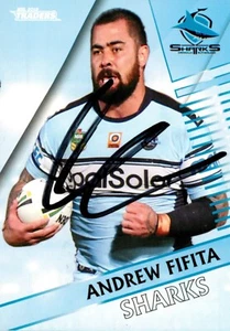Signed 2018 Cronulla Sharks NRL TLA Traders Card - Andrew Fifita - Picture 1 of 3