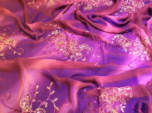 Hardy'sTextile Silk/Rayon Multi-Colours Embroidery Sequins Printed Square Scarf  - Bild 1 von 2