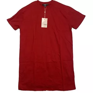 MISSGUIDED Basic T Shirt Vestito Donna Taglia 6 Rosso Pigiama Salotto Nuovo con etichette - Foto 1 di 7
