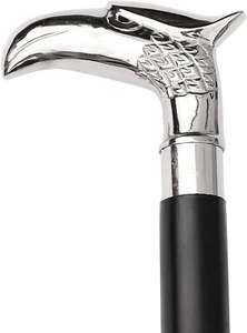 Wooden Walking Sticks For Unisex Seniors Decorative Silver Chrome Eagle Knob. - Picture 1 of 1