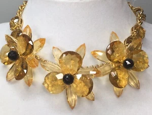 Kate Spade Blooming Brilliant Flower Statement Necklace Amber - Picture 1 of 12