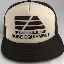 Vintage Fiat Allis Rose Equipment SnapBack Trucker Hat Cap Brown All Foam