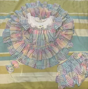 Martha Miniatures Toddler Girls Party Dress Bloomers Hair Clip 24 MO - Picture 1 of 19