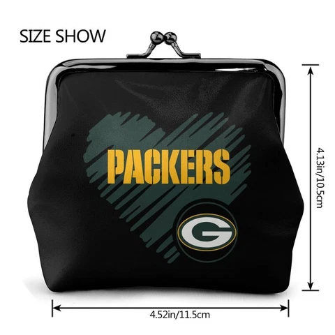 Green Bay Packers Leather Coin Purse Change Purse Love Style Ladies Wallet Cover