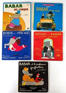 5 disques BD 45 cm BABAR avec livre année 60' Jean Brunhoff - Picture 1 of 4