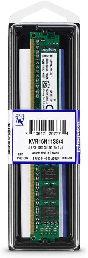 Módulos de memoria de escritorio Kingston KVR16N11S8/4 32 GB 1600 MHz PC3-12800 DDR3 sin ECC Foto 1 de 1