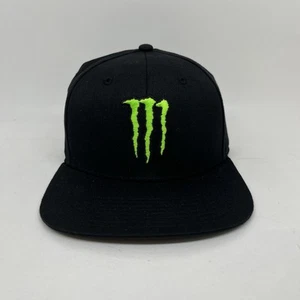 Monster Energy Drink Black Fitted Stretch Baseball Hat Cap Size S/M Logo New - Picture 1 of 9