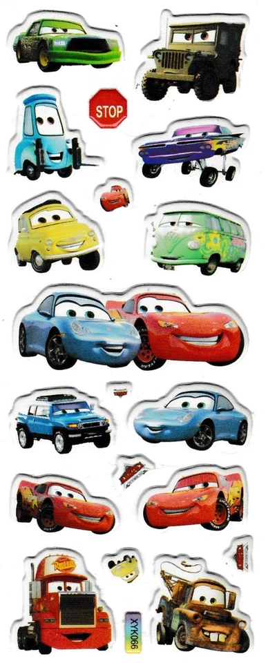 3D puffy Stickers CARS #066 DISNEY PIXAR Piston Cup Rust-eze Lightning McQueen - Image 1 of 1