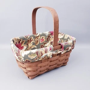 Longaberger 2007 Spring Basket w/ Majolica Garden Fabric Liner BUFFET~PICNIC - Bild 1 von 16