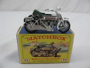 Lesney Matchbox Y-8 Models of Yesteryear 1914 Sunbeam Motocycle w/ Side Car New! - Picture 1 of 14