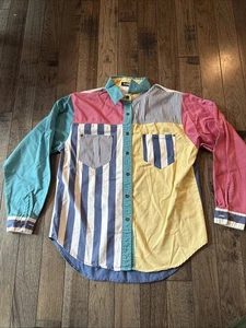 Camicia vintage anni 90 Gitano denim donna media patchwork color block manica lunga - Foto 1 di 5